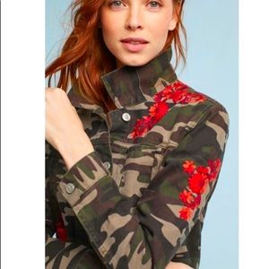 Anthropologie Pilcro | Camo Embroidered Jacket